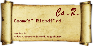 Csomó Richárd névjegykártya