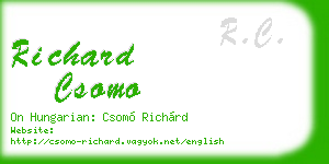 richard csomo business card
